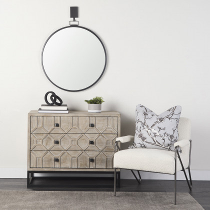 Mercana - Vicunya Upholstered Accent Chair in White, Iron