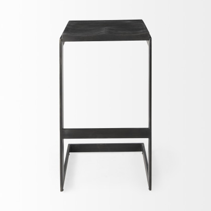 Mercana Kiran Wood Seat Bar/Counter Stool - Black, H30"