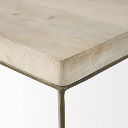 Mercana Faye End Table with Gold Metal Base (Set of 2) - Beige