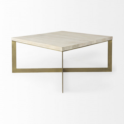 Mercana Faye Square Coffee Table - Beige, Wood