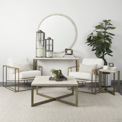 Mercana Faye Square Coffee Table - Beige, Wood