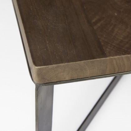 Mercana Faye Square Coffee Table - Brown/Silver, Wood
