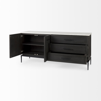 Mercana - Divina Sideboard in Black, Solid Wood
