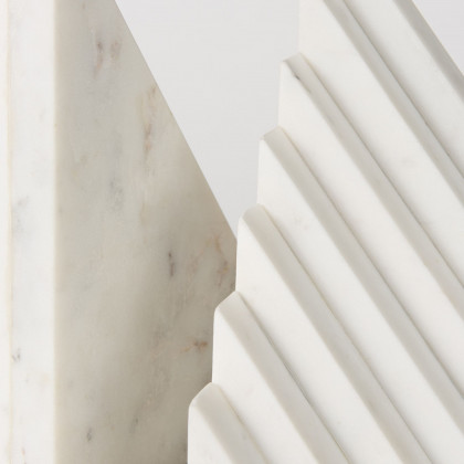 Mercana Sophia Marble Small Book Ends (Set of 2) - White/Black