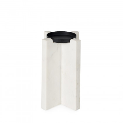 Mercana Sophia Candle Holder - White, H8"
