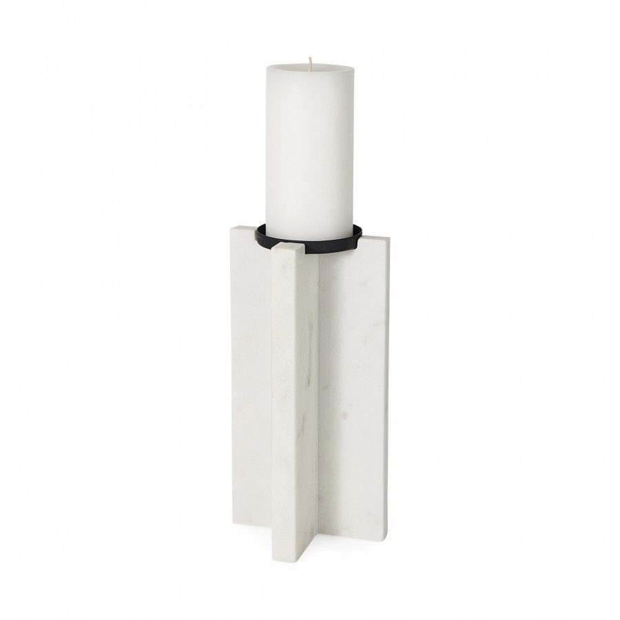 Mercana Sophia Candle Holder - White, H11"