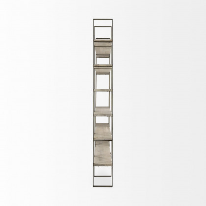 Mercana Taunton Shelving Unit with Gold Metal Frame - Light Brown/Gold