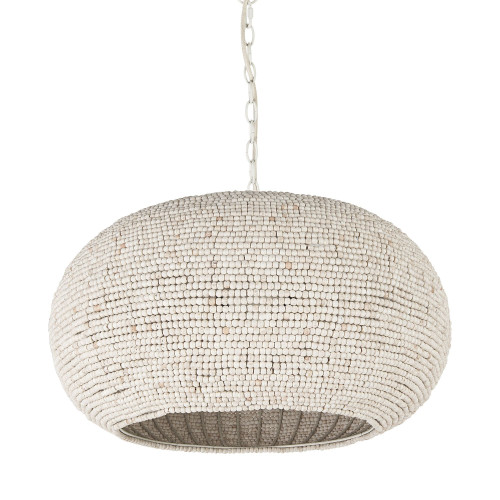 Mercana - Theta White-Washed Beaded Chandelier
