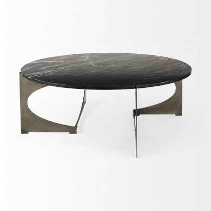 Mercana Reinhold Round Coffee Table - Black, Metal
