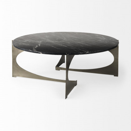 Mercana Reinhold Round Coffee Table - Black, Metal