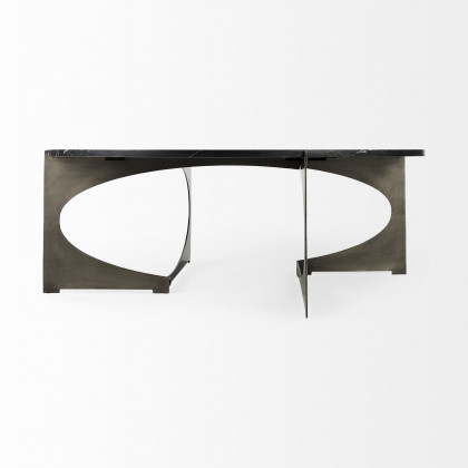 Mercana Reinhold Round Coffee Table - Black, Metal