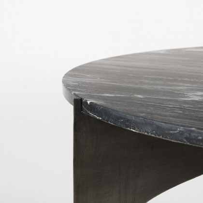 Mercana Reinhold Round Coffee Table - Black, Metal