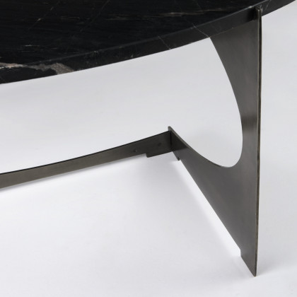 Mercana Reinhold Round Coffee Table - Black, Metal