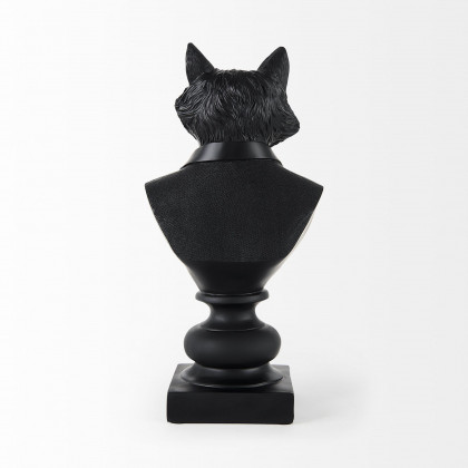 Mercana Murray Painted Resin Fox in a Suit Bust - Black