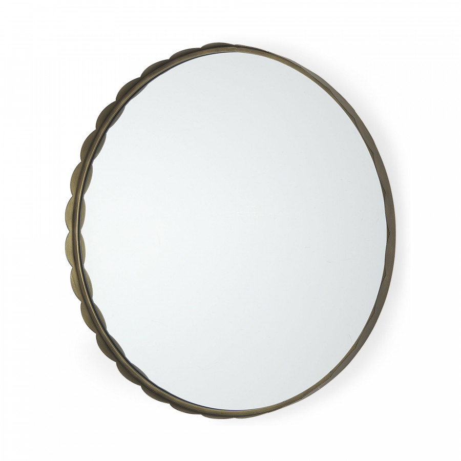 Mercana Adelaide 29.7" Scallop Edge Round Mirror - Gold