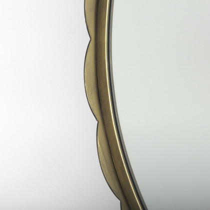 Mercana Adelaide 29.7" Scallop Edge Round Mirror - Gold