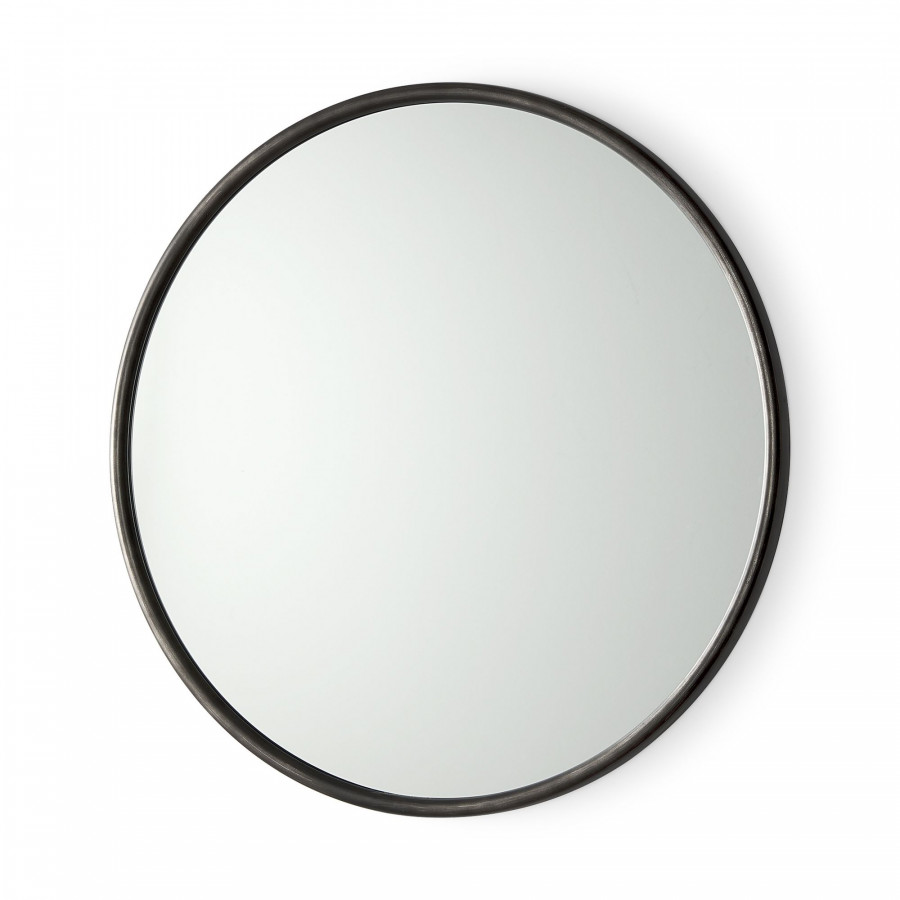 Mercana Piper Metal Round Wall Mirror - Black, Small