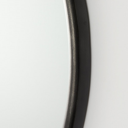 Mercana Piper Metal Round Wall Mirror - Black, Small