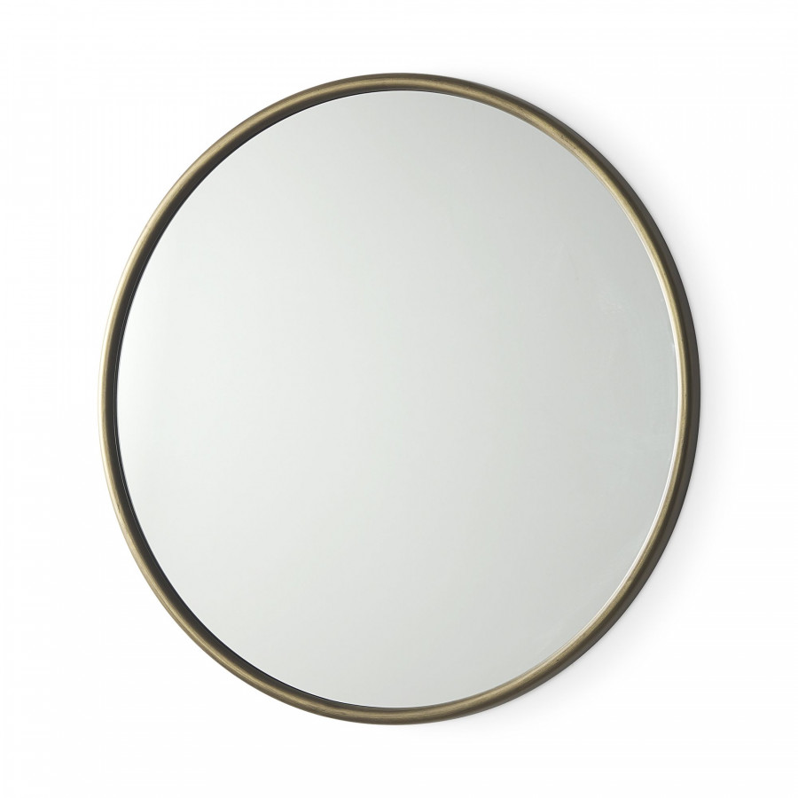 Mercana Piper Metal Round Wall Mirror - Gold, Small