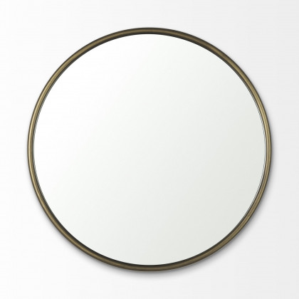 Mercana Piper Metal Round Wall Mirror - Gold, Small