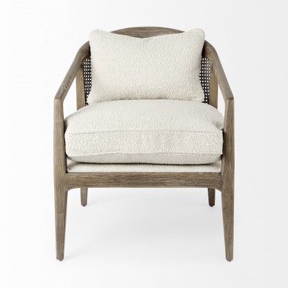 Mercana - Landon Upholstered Accent Chair in Cream, Fabric