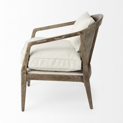 Mercana - Landon Upholstered Accent Chair in Cream, Fabric