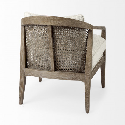 Mercana - Landon Upholstered Accent Chair in Cream, Fabric