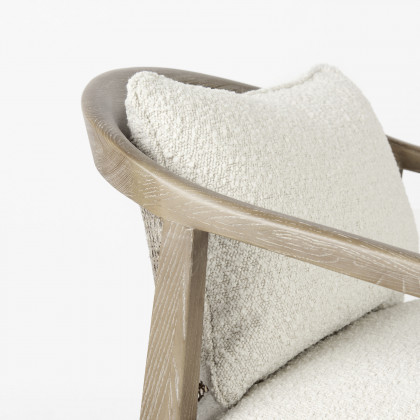 Mercana - Landon Upholstered Accent Chair in Cream, Fabric