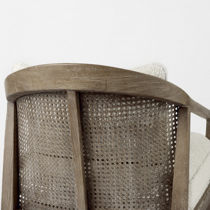 Mercana - Landon Upholstered Accent Chair in Cream, Fabric