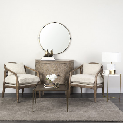 Mercana - Landon Upholstered Accent Chair in Cream, Fabric