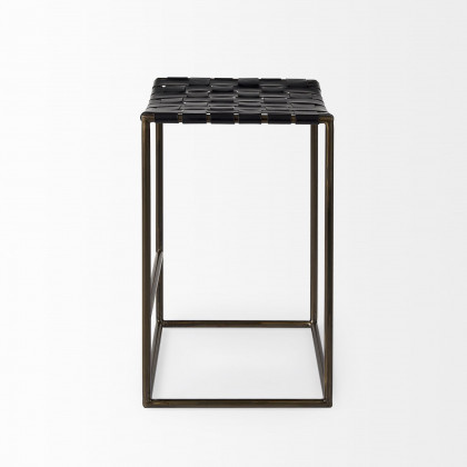 Mercana Clarissa 26" Counter Stool with Gold Frame - Black