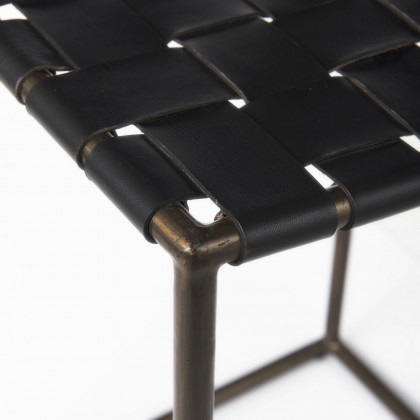 Mercana Clarissa 26" Counter Stool with Gold Frame - Black