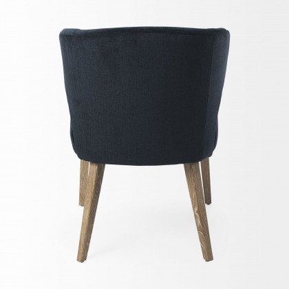 Mercana Niles Dining Chair with Brown Wooden Legs Wingback - Black/Brown