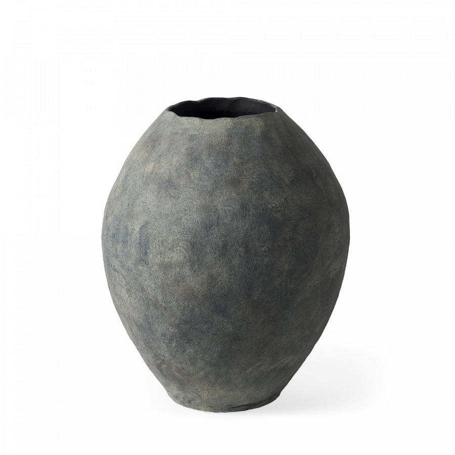 Mercana Gobi Small Ceramic Oval Vase - Gray