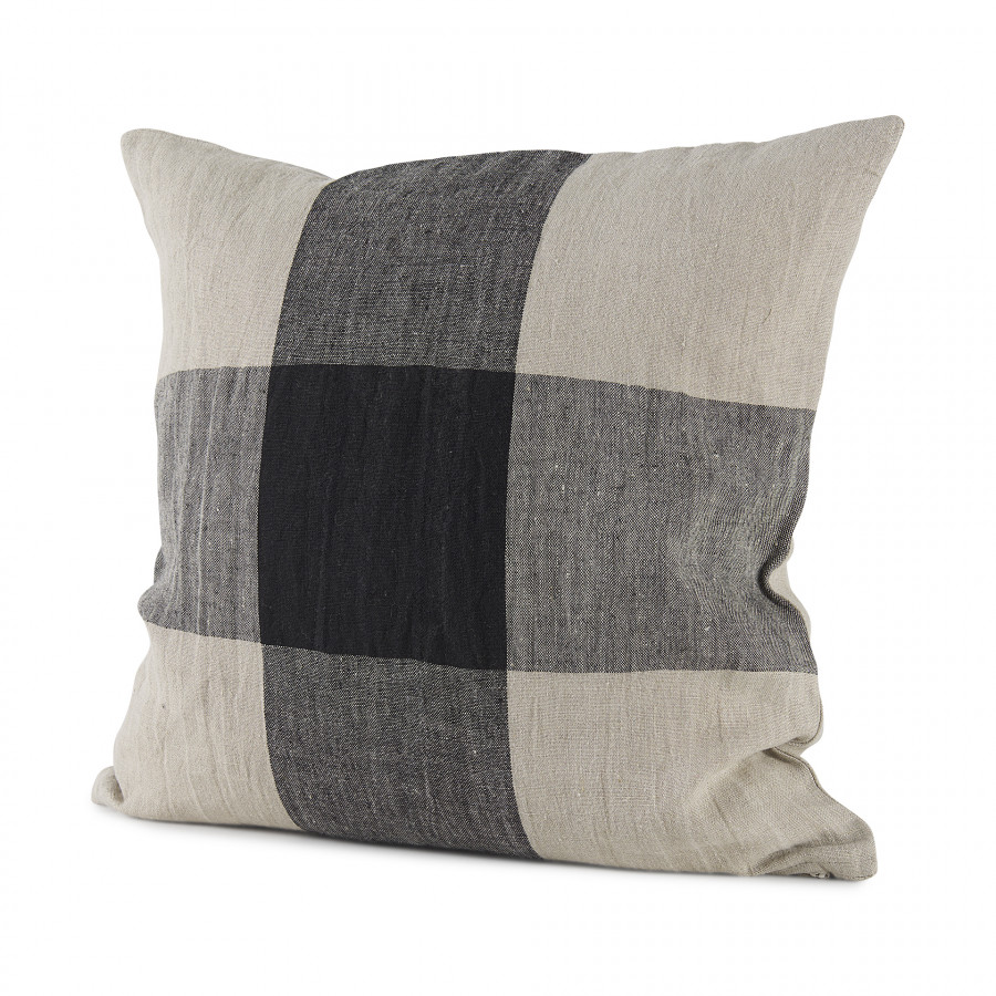Mercana Raquel Pillow - Beige/Black, 18x18