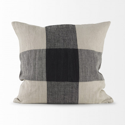 Mercana Raquel Pillow - Beige/Black, 18x18