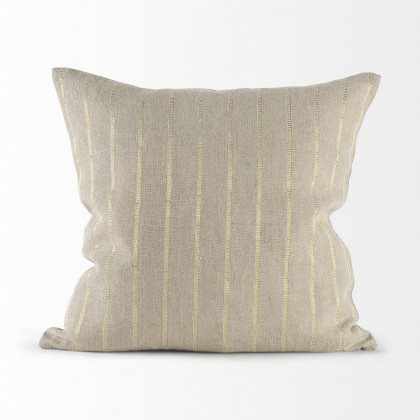 Mercana Danika Fabric Decorative Pillow Cover - Beige/Gold, Square
