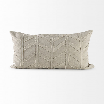 Mercana Ivivva 14L x 26W Fabric Textured Decorative Pillow Cover - Beige, Rectangular