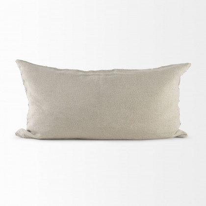 Mercana Ivivva 14L x 26W Fabric Textured Decorative Pillow Cover - Beige, Rectangular