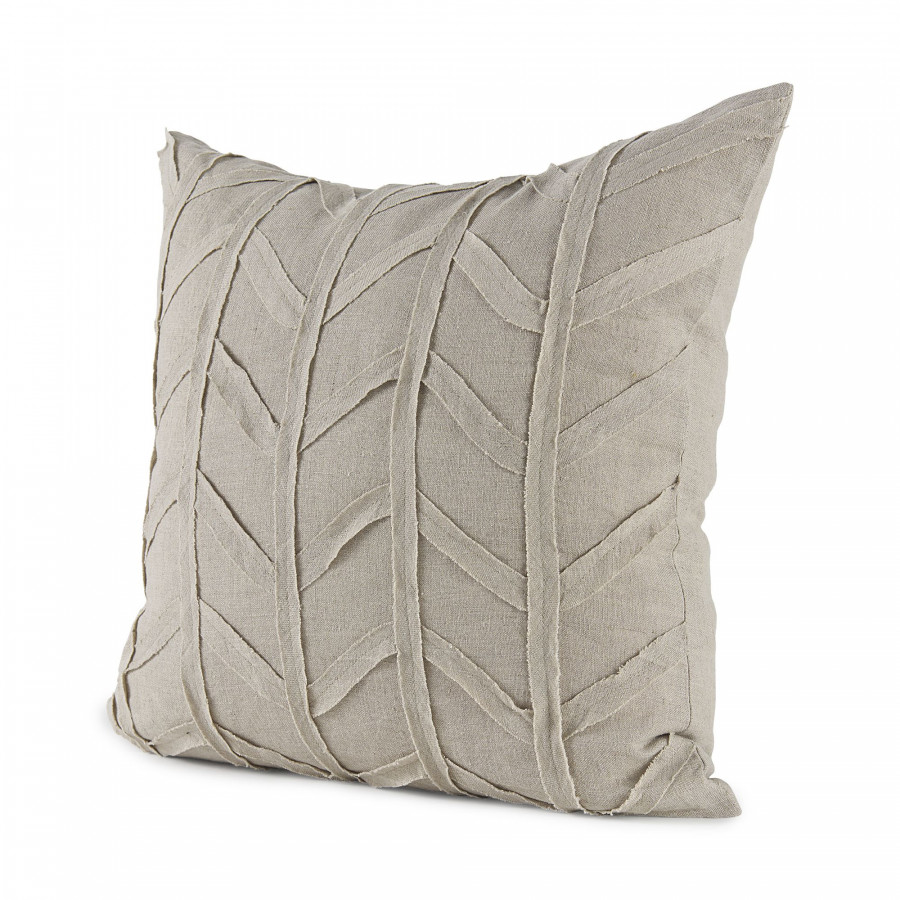 Mercana Ivivva 20L x 20W Fabric Textured Decorative Pillow Cover - Beige, Square