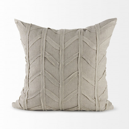Mercana Ivivva 20L x 20W Fabric Textured Decorative Pillow Cover - Beige, Square