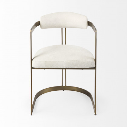 Mercana Hollyfield Upholstered Dining Chair - Cream/Gold, Metal