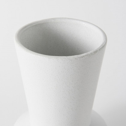 Mercana Laforge White Vase - White, H9"
