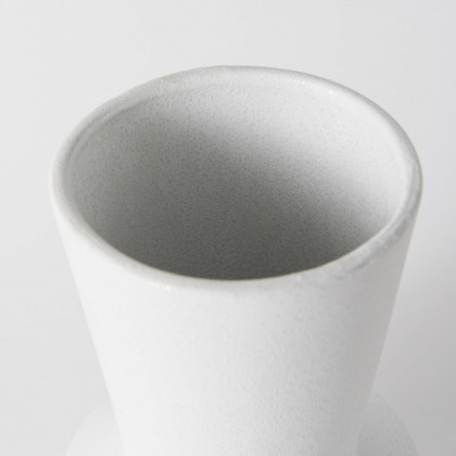Mercana Laforge White Vase - White, H9"