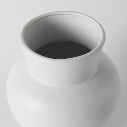 Mercana Laforge White Vase - White, H11"