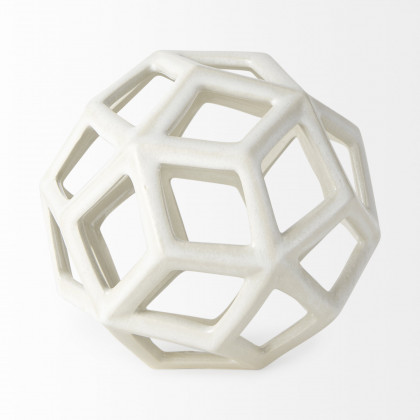 Mercana Geom Object - White, Metal