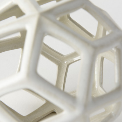 Mercana Geom Object - White, Metal