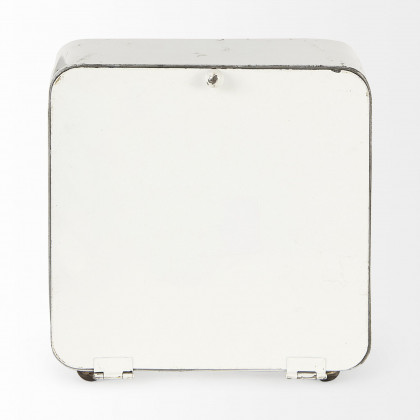 Mercana Karl Iron Rounded Square Table Clock - White
