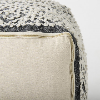 Mercana Farida Pouf - Gray, Fabric