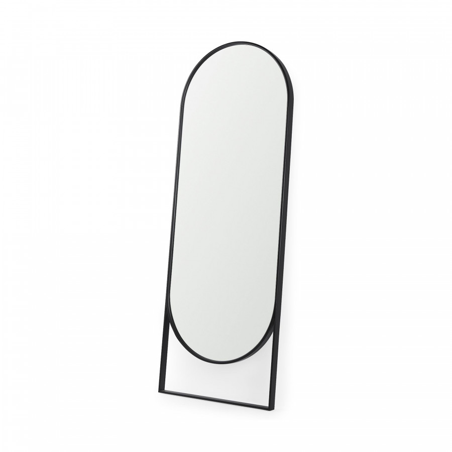 Mercana Sadie Metal Rounded Arch Floor Mirror - Black, Type 1
